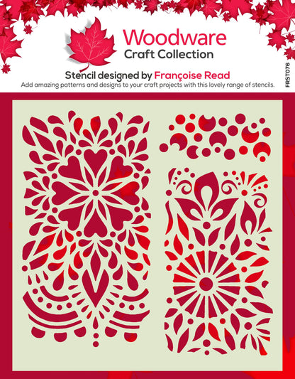 Woodware Craft Collection Stencil - Floral Panels