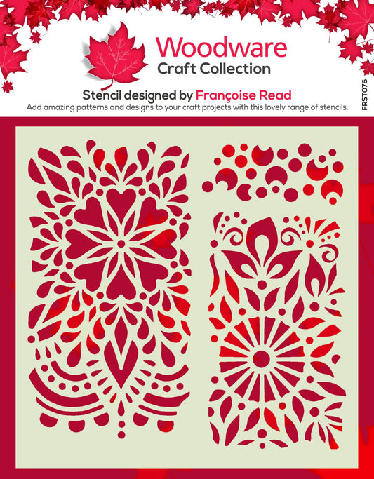 Woodware Craft Collection Stencil - Floral Panels