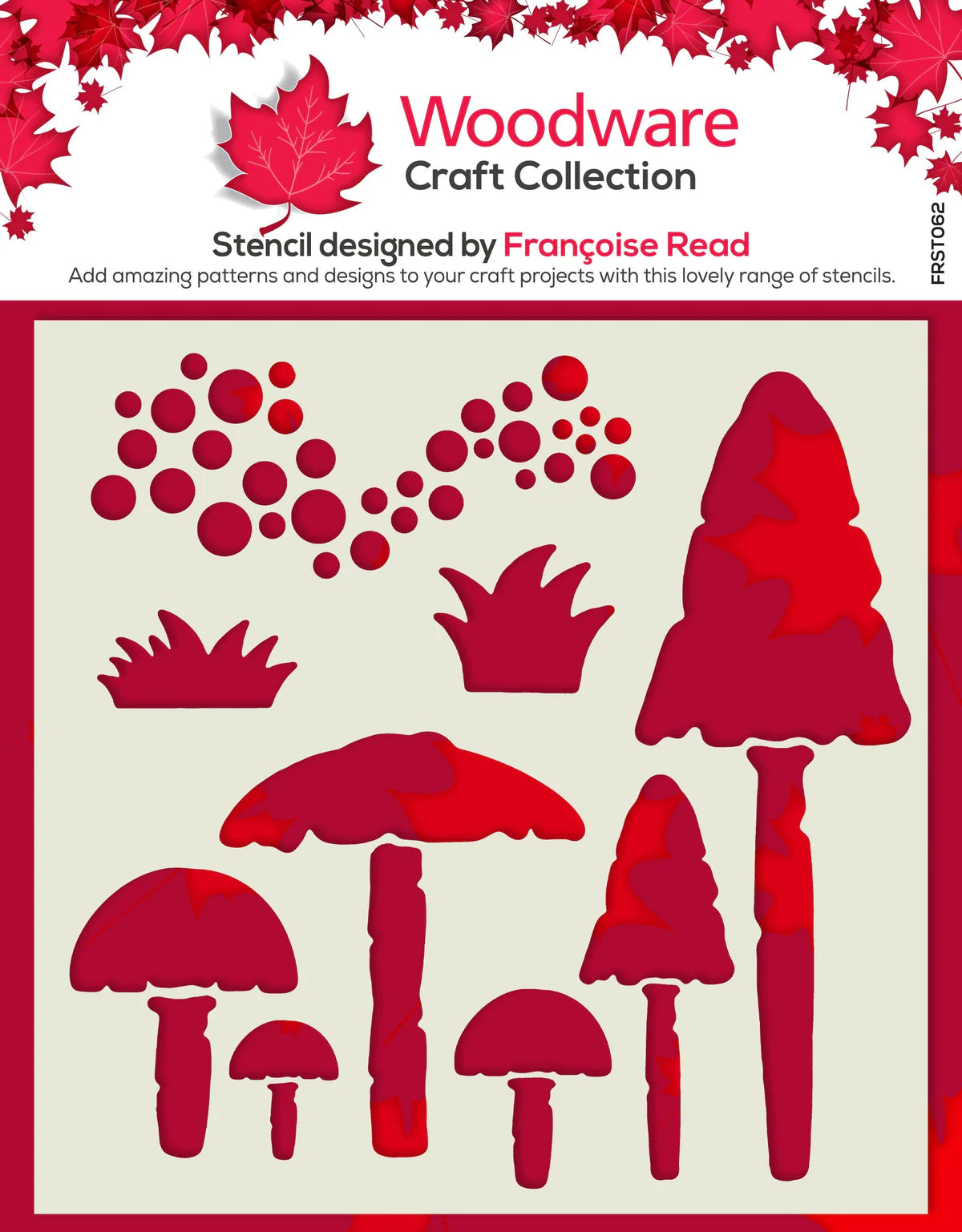 Woodware Craft Collection Stencil - Mushrooms