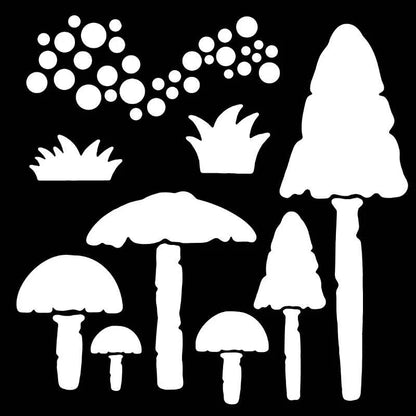 Woodware Craft Collection Stencil - Mushrooms