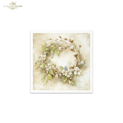 Decoupage Rice Paper Mini Set - Spring Floral Wreaths