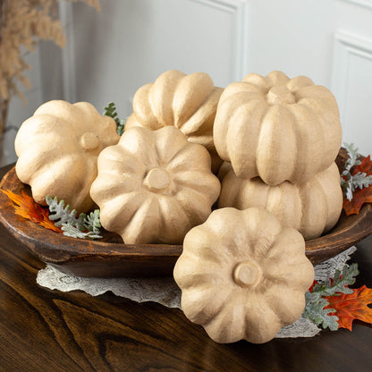 Paper Mache Pumpkin - 4-1/4"H x 6.5" W