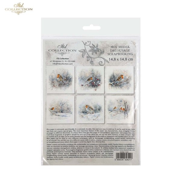 ITD Collection Mini Rice Paper Set - Winter Birds IIII