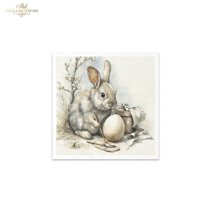 Decoupage Rice Paper Mini Set - Bunnies Gardening