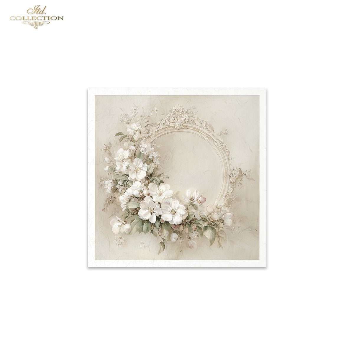Decoupage Rice Paper Mini Set - White Florals and Mirrors