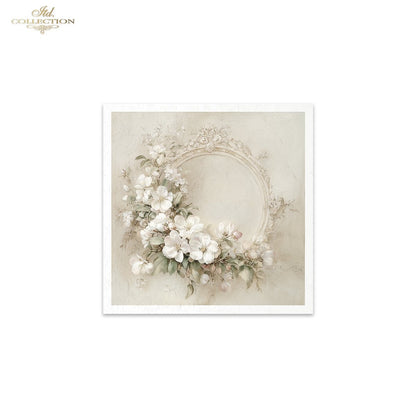 Decoupage Rice Paper Mini Set - White Florals and Mirrors