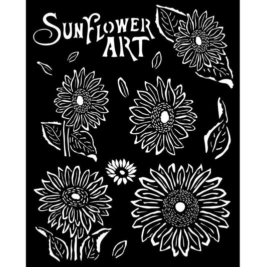 Stamperia Thick Stencil - Sunflower Art, Sunflowers