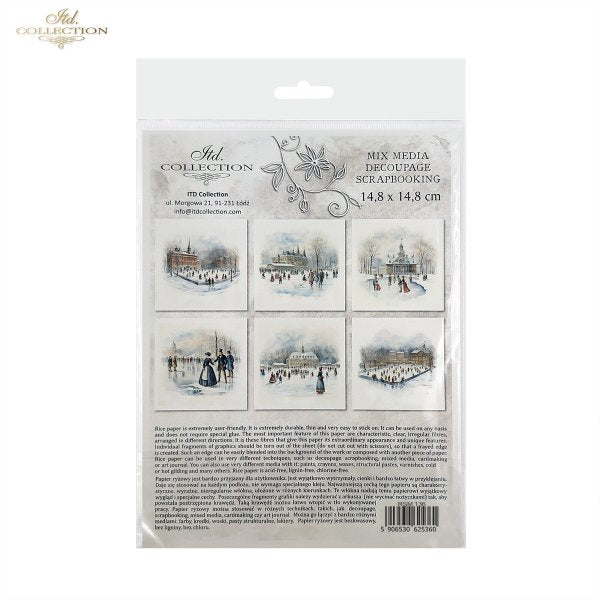 ITD Mini Collection Rice Paper Set - Winter Views, Ice Rink