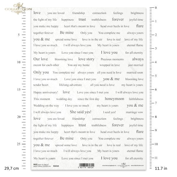Decoupage Rice Paper - Love Words