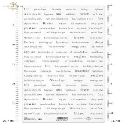 Decoupage Rice Paper - Love Words