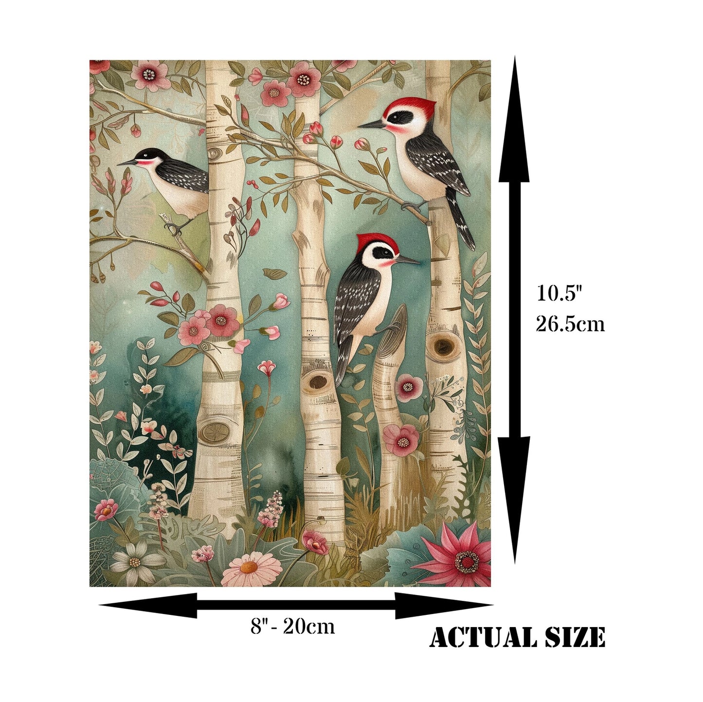Decoupage Rice Paper Set of 6 - Cute Forest Animals