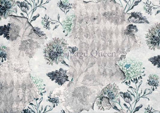 Decoupage Queen Floral Harlequin Rice Paper A4
