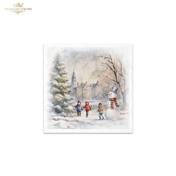 ITD Mini Collection Rice Paper Set - Winter Views, Snowmen