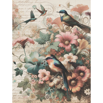 Decoupage Rice Paper Set of 6 - Birds