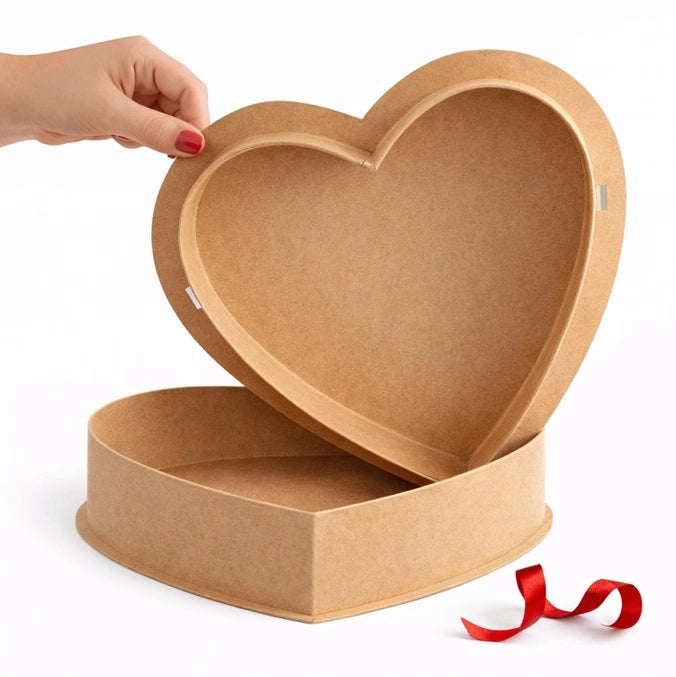 Valentine Heart Shape Paper Mache Candy Box - 12" X 12"