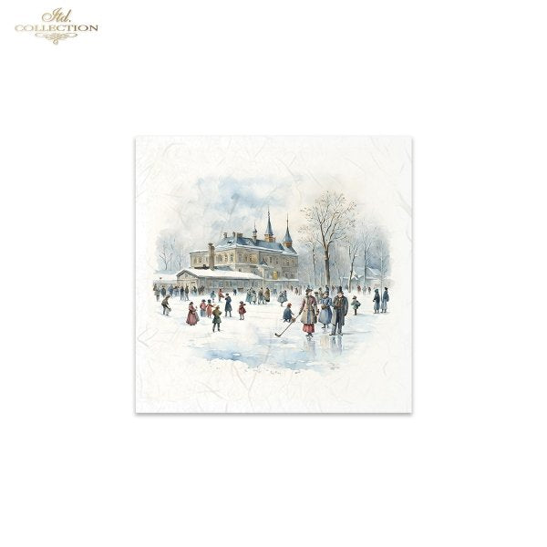 ITD Mini Collection Rice Paper Set - Winter Views, Ice Rink