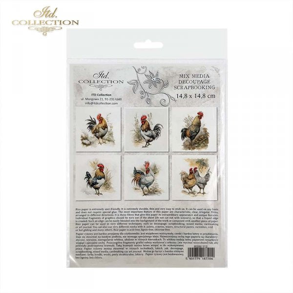 ITD Mini Collection Rice Paper Set - Roosters