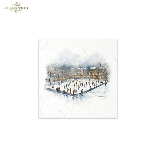 ITD Mini Collection Rice Paper Set - Winter Views, Ice Rink