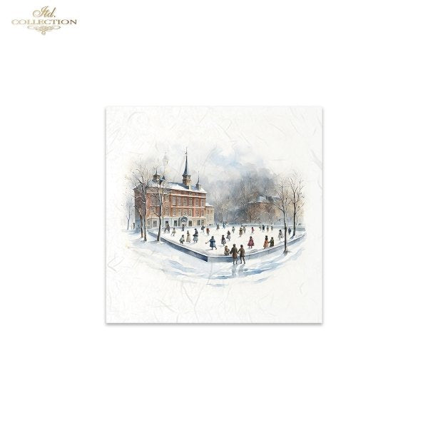 ITD Mini Collection Rice Paper Set - Winter Views, Ice Rink