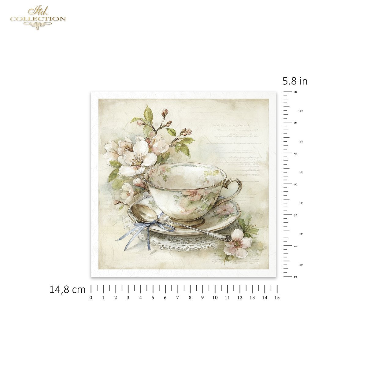 Decoupage Rice Paper Mini Set - Spring Teacups and Bunnies