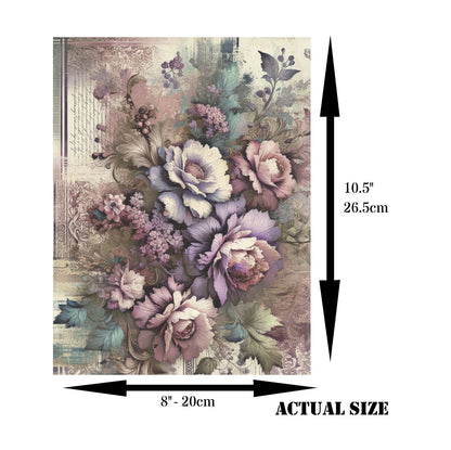 Decoupage Rice Paper Set of 6 - Peony