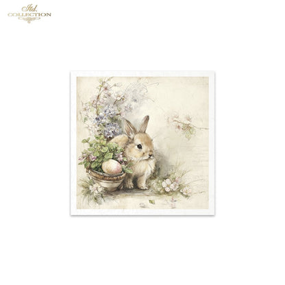 Decoupage Rice Paper Mini Set - Cute Bunnies