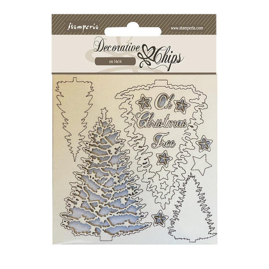 Stamperia 14 x 14 Decorative Chips - Christmas Tree
