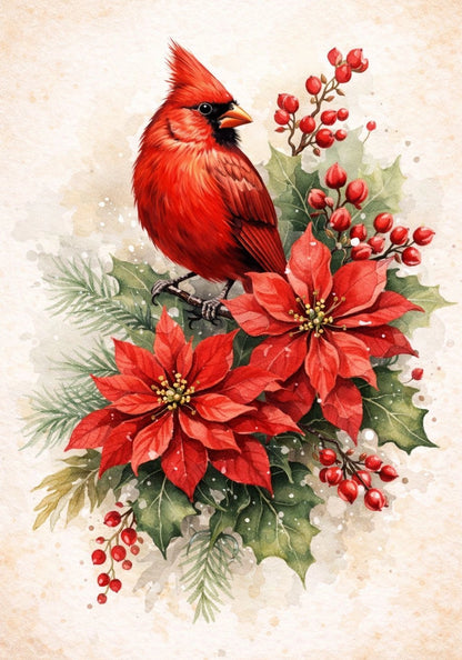 Mini Wet Transfer, Decals for Crafts 3.25" x 5" - Scarlet Cardinal