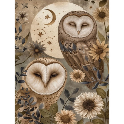 Decoupage Rice Paper Set of 6 - Forest Owls