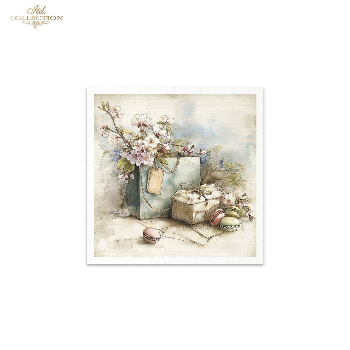 Decoupage Rice Paper Mini Set - Spring Teacups and Bunnies