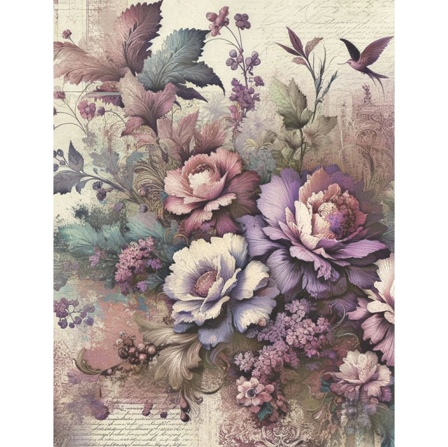 Decoupage Rice Paper Set of 6 - Peony