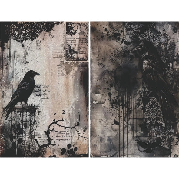 Decoupage Rice Paper Set of 6 - Dark Gothic