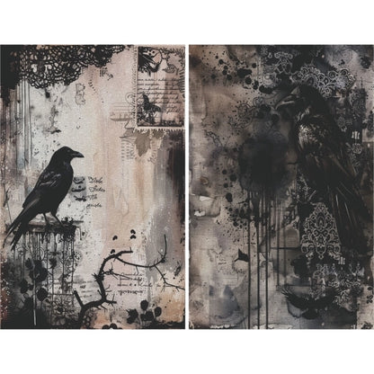 Decoupage Rice Paper Set of 6 - Dark Gothic