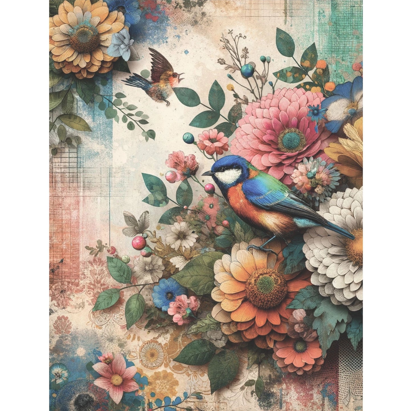 Decoupage Rice Paper Set of 6 - Birds