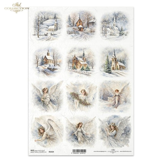 ITD Collection A4 Rice Paper - Angels R2429