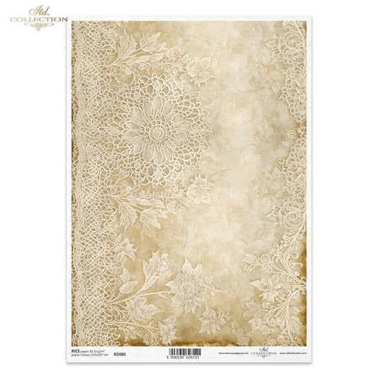 ITD Collection A4 Rice Paper - Lace R2480