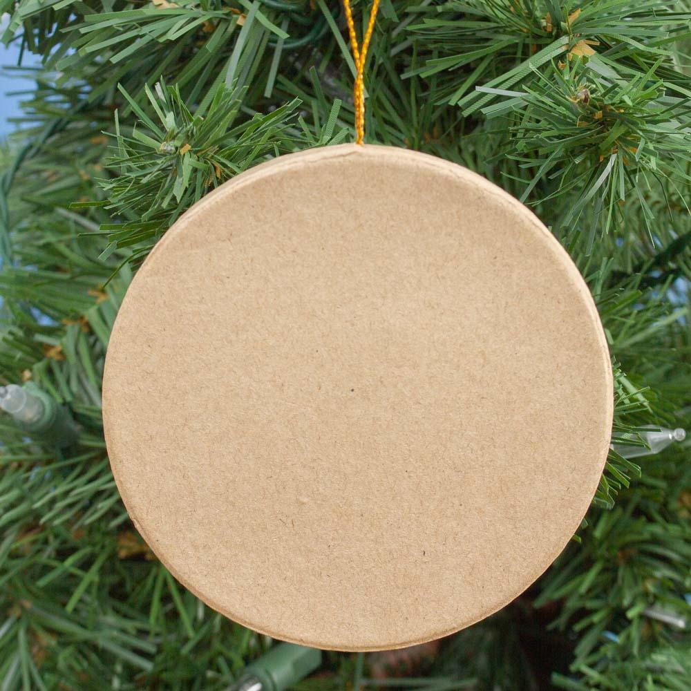 3-3/4" Dia - Paper Mache Blank Round Circle Ornament