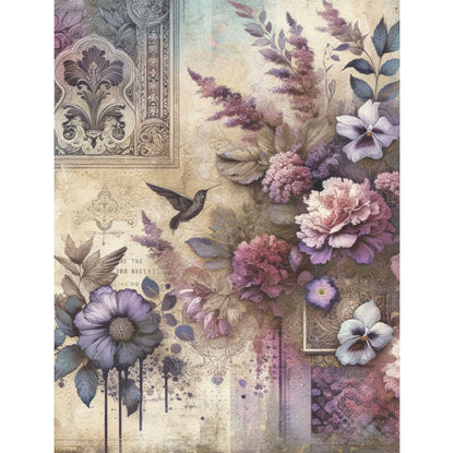 Decoupage Rice Paper Set of 6 - Peony