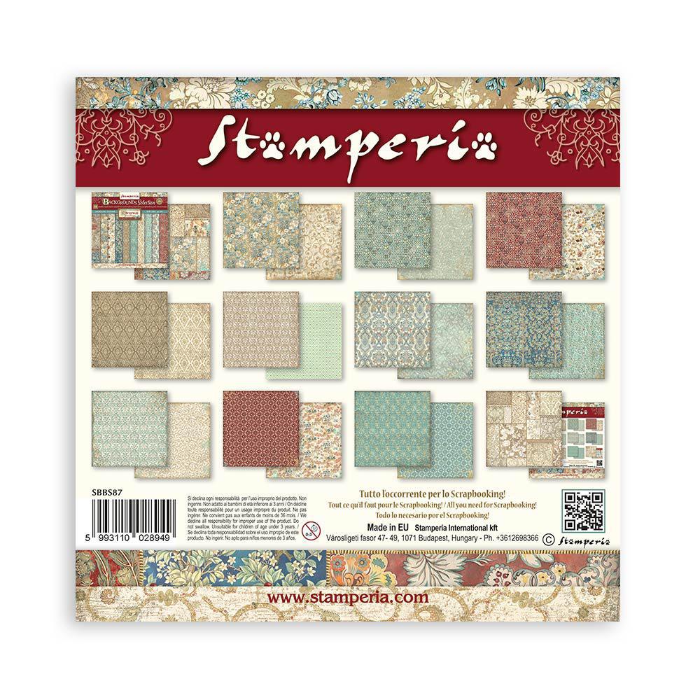 Stamperia 8" Scrapbook Paper Pad - Backgrounds Selection Christmas Greetings