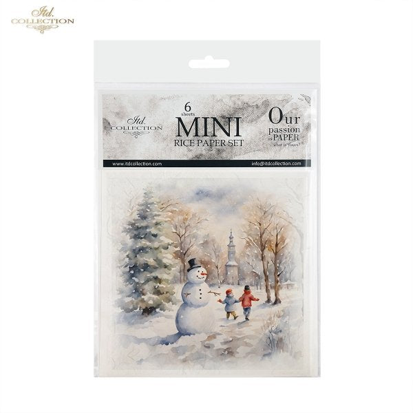 ITD Mini Collection Rice Paper Set - Winter Views, Snowmen