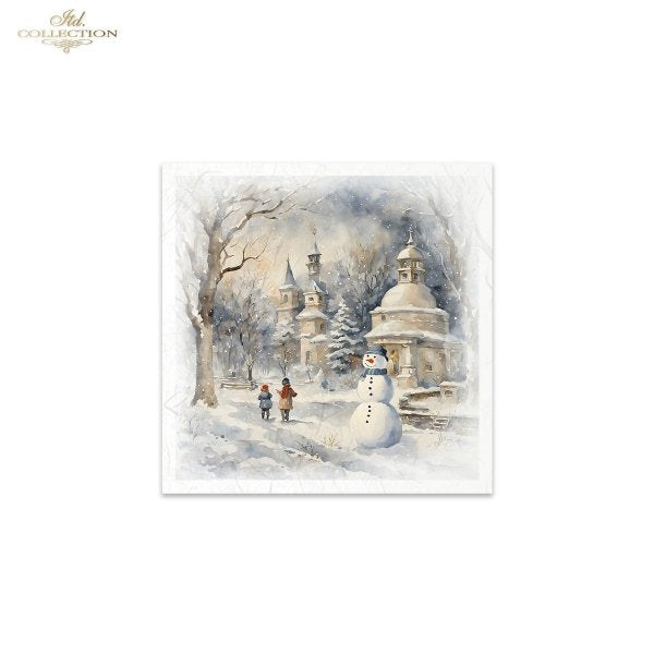 ITD Mini Collection Rice Paper Set - Winter Views, Snowmen