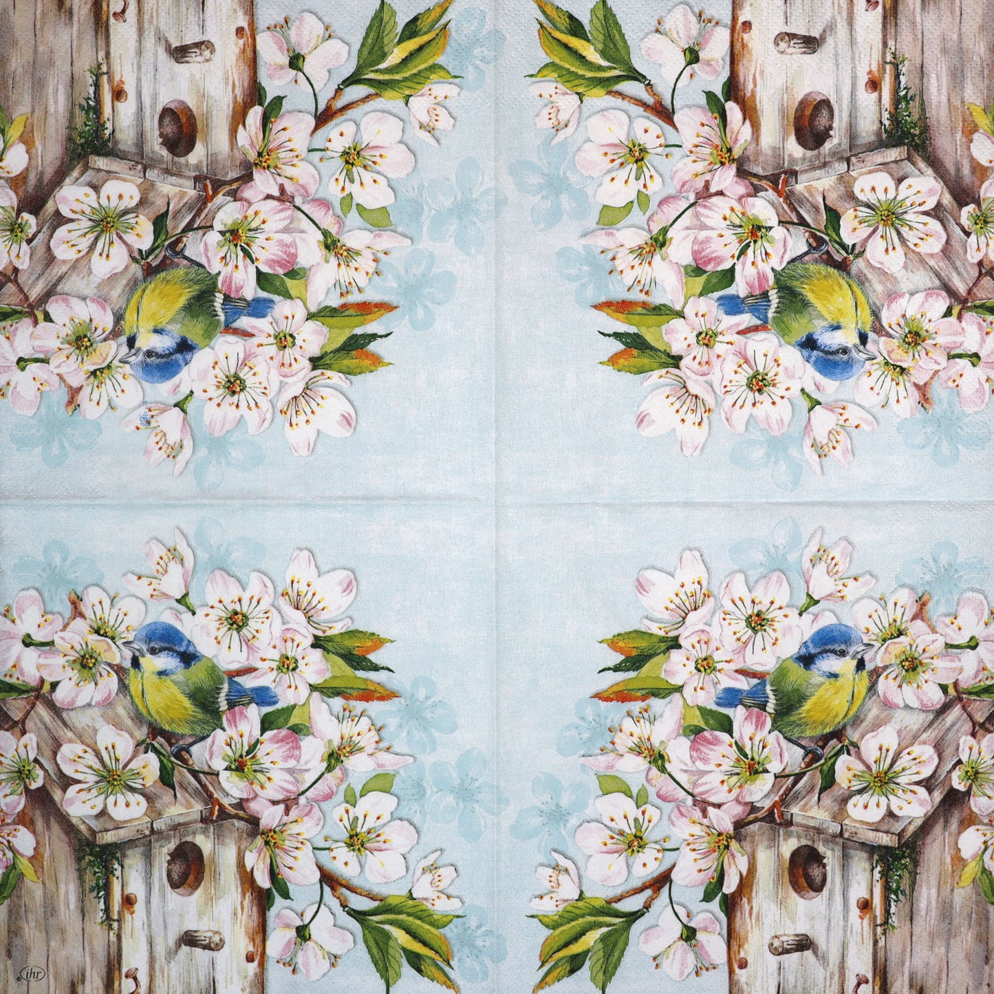 Decoupage napkins 6.5" - Cherry Blossom Birdhouse