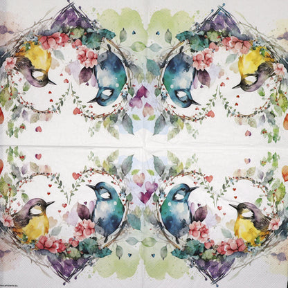 Decoupage Napkins 6.5" - Loving Birds