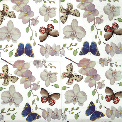 Decoupage Napkins 6.5" - Orchid Butterfly