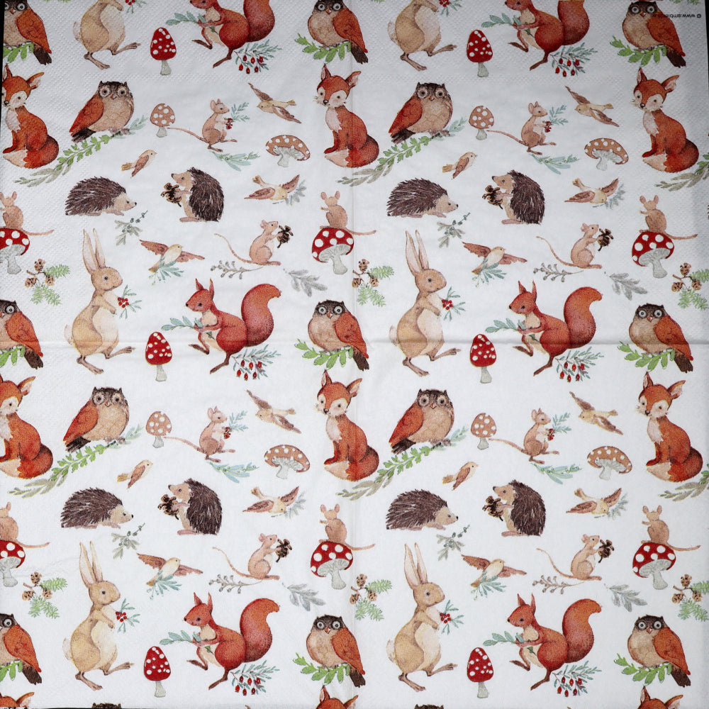 Decoupage Napkins 6.5" - Woodland Animals