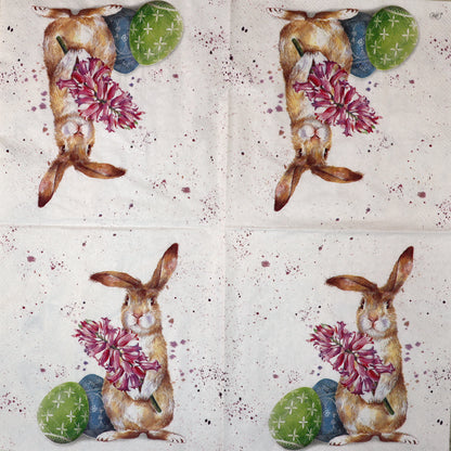 Decoupage napkins 6.5" - Splashy Bunny