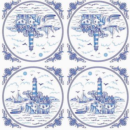 European Excellency 5" (2pcs)- Blue Lighthouse Tile