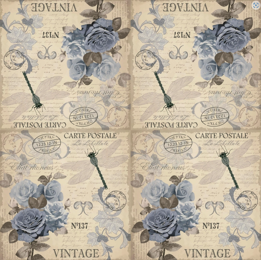 European Excellency Decoupage Napkins 5" (2pcs)- Cart Postal Roses