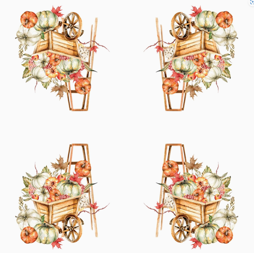 European Excellency Decoupage Napkins 5" (2pcs)- Harvest Cart