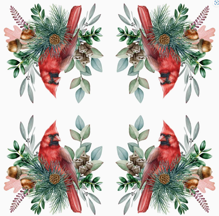 European Excellency Decoupage Napkins 5" (2pcs)- Red Cardinal